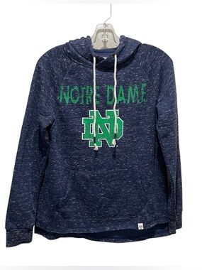 Colosseum Notre Dame Hoodie Navy Blue Graphic Pullover Womens Size Small